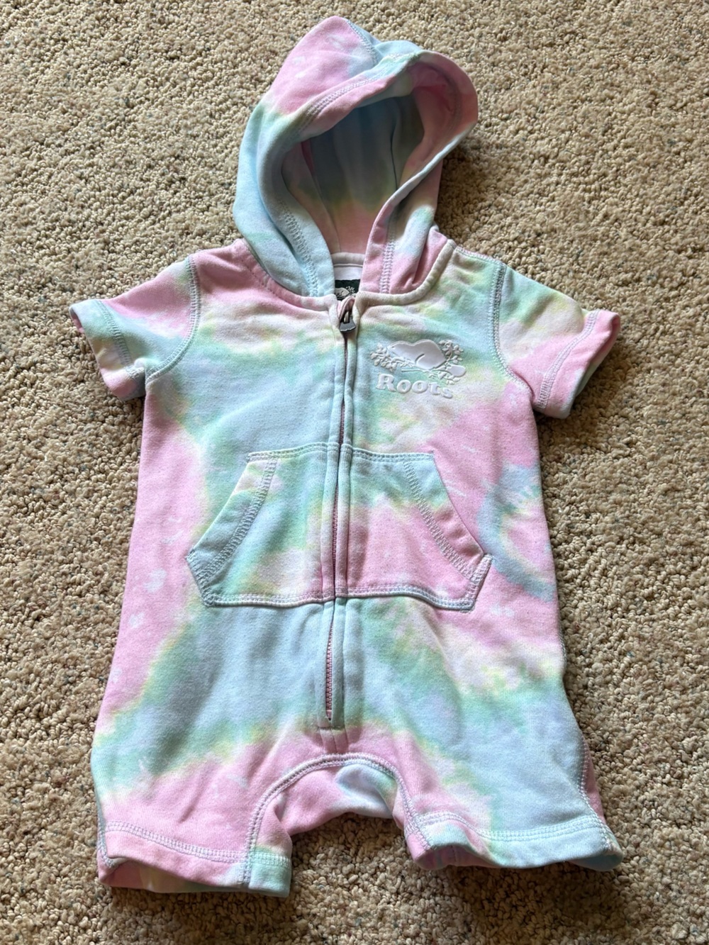 🩷 6 for $20 🩷 Tie-Dye Pastel Hooded Baby Romper